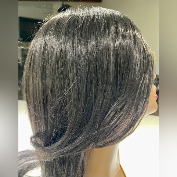 HAIR, 40” long, straight, bangs/layered at front.  Jet black - Picture 8 of 12